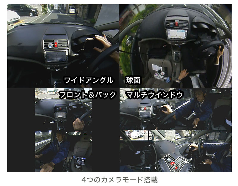 360度撮影と4つのカメラモード