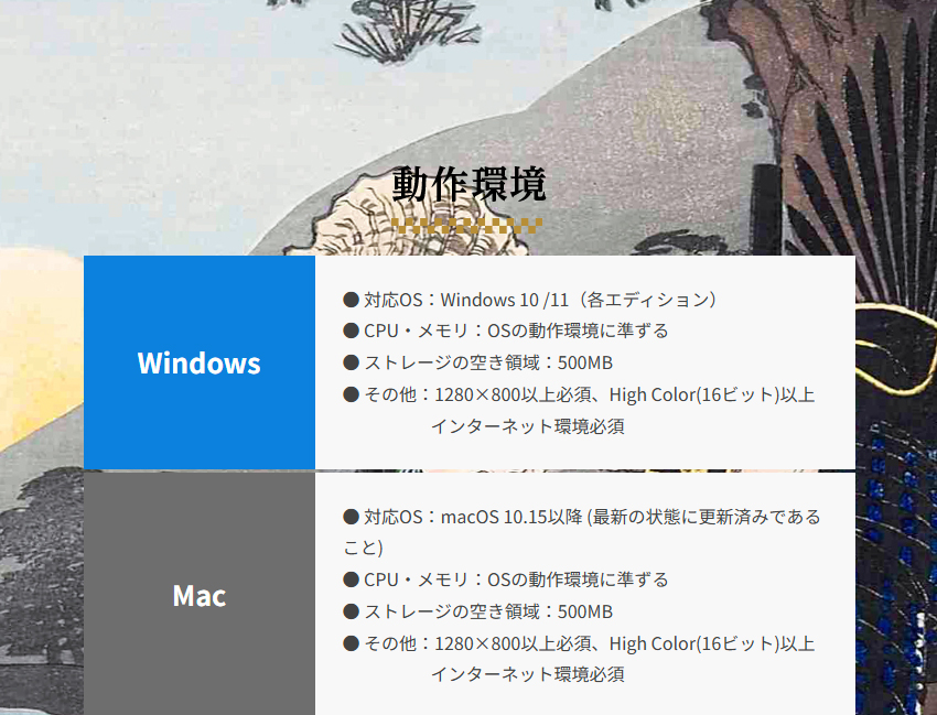 動作環境