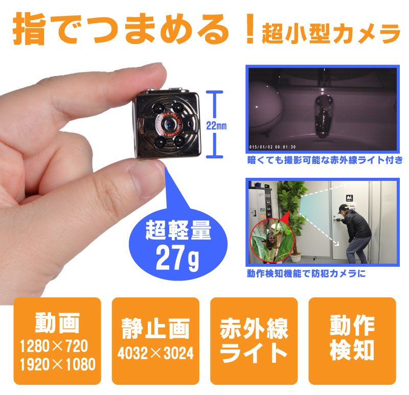 指でつまめる!超小型カメラ